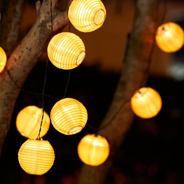 batteridriven ljusslinga utomhus SOLVINDEN LED ljusslinga med 12 ljus, batteridriven, utomhus gul 