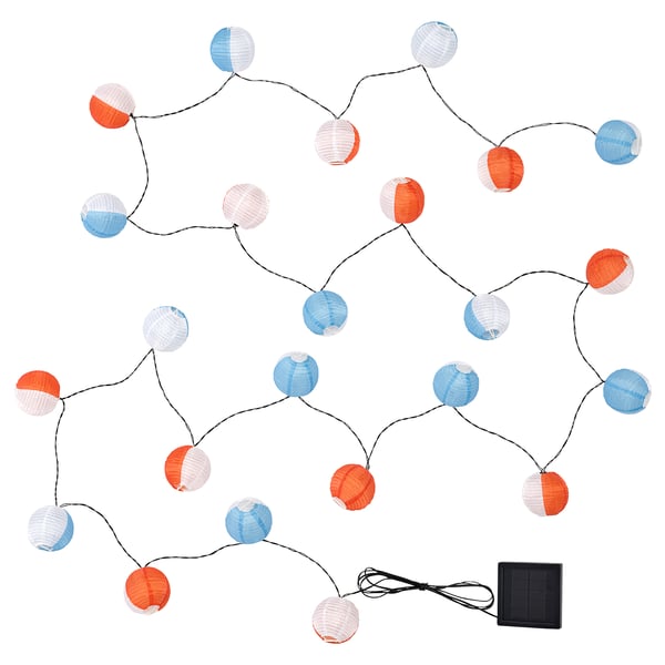 SOLVINDEN LED ljusslinga med 24 ljus - utomhus solcellsdriven/klot flerfärgad