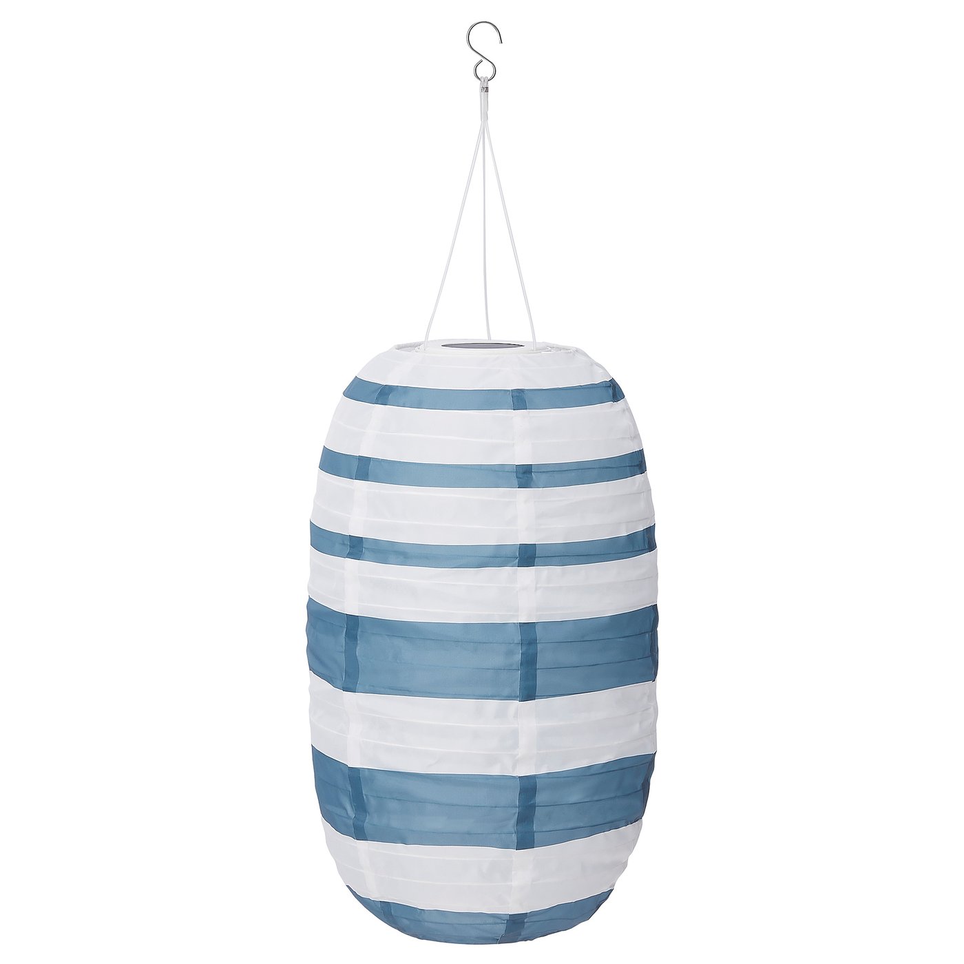 IKEA SOLVINDEN LED solcellsdriven taklampa, utomhus oval/blå rand, 43 cm