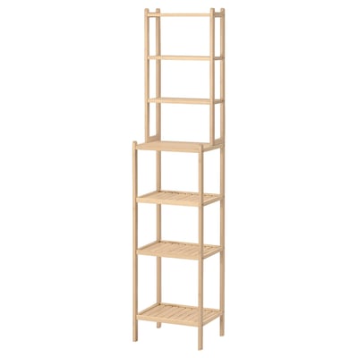 STEGESUND bambuhylla, naturlig färg, fyrkantig form, femvåningsdesign.