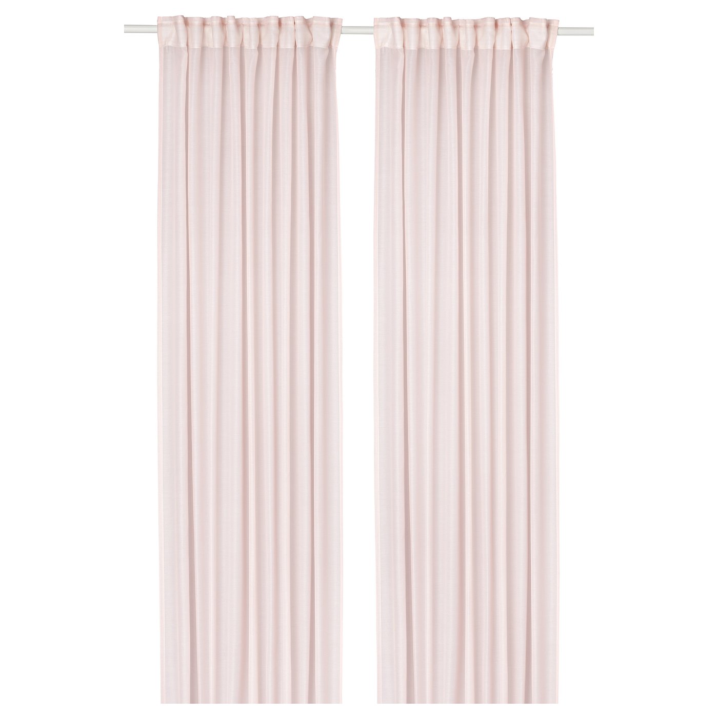 IKEA STENFRÖ skira gardiner, 1 par, rosa/med veckband, 145x250 cm
