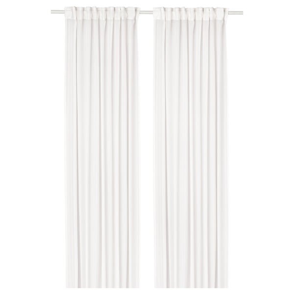 Vita STENFRÖ skira gardiner, mjuka, skira, med huvudband, miljövänlig polyester.