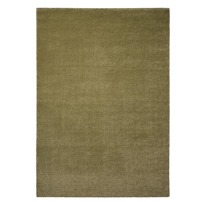 Grön STOENSE-matta, rektangulär, mjuk tjock lugg, enkel design.
