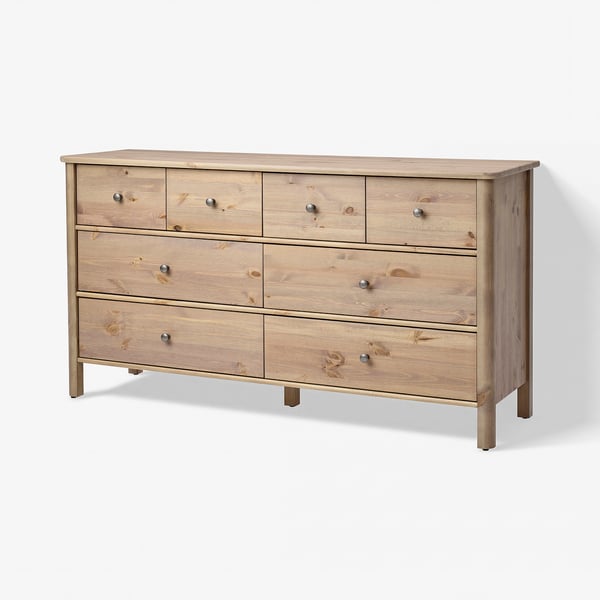 STOREMOLLA Byrå med 8 lådor, gråbrun laserad, 171x50x91 cm