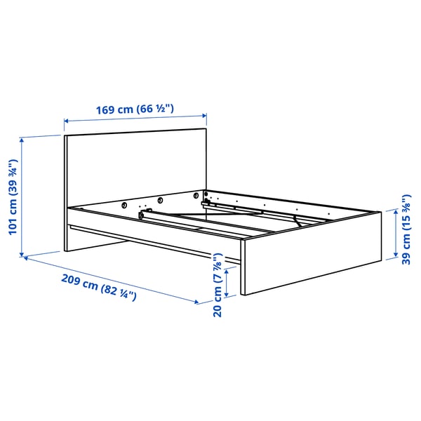 STORKLINTA Sängstomme med 4 sänglådor, vit, 160x200 cm