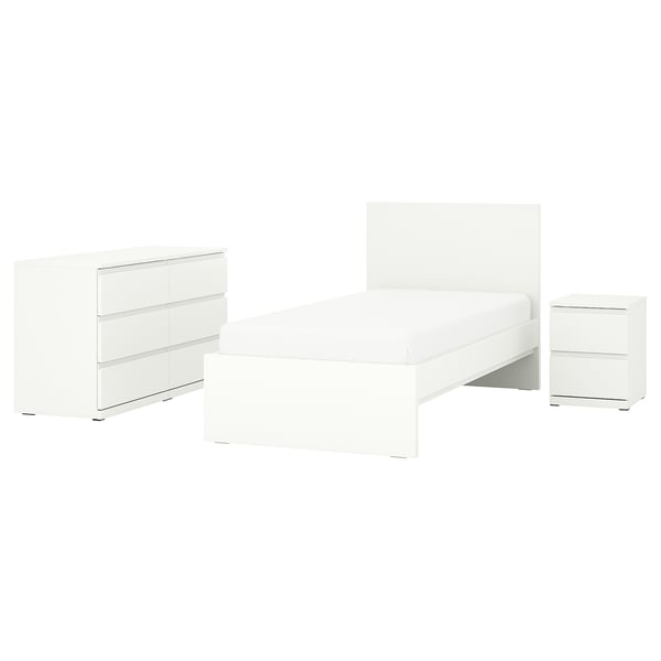 STORKLINTA Sovrumsmöbler, set om 3, vit, 90x200 cm
