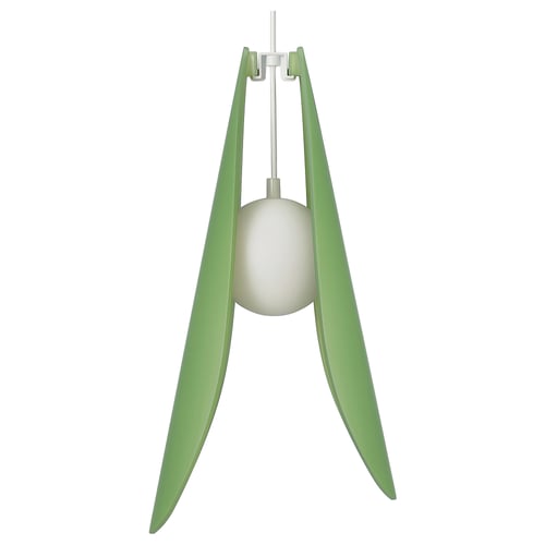 STRÅLA grön lampa, slank modern design, tre böjda bladskärmar, polykarbonatplast.