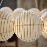 STRÅLA LED dekorativ taklampa, boll cirkel/vit