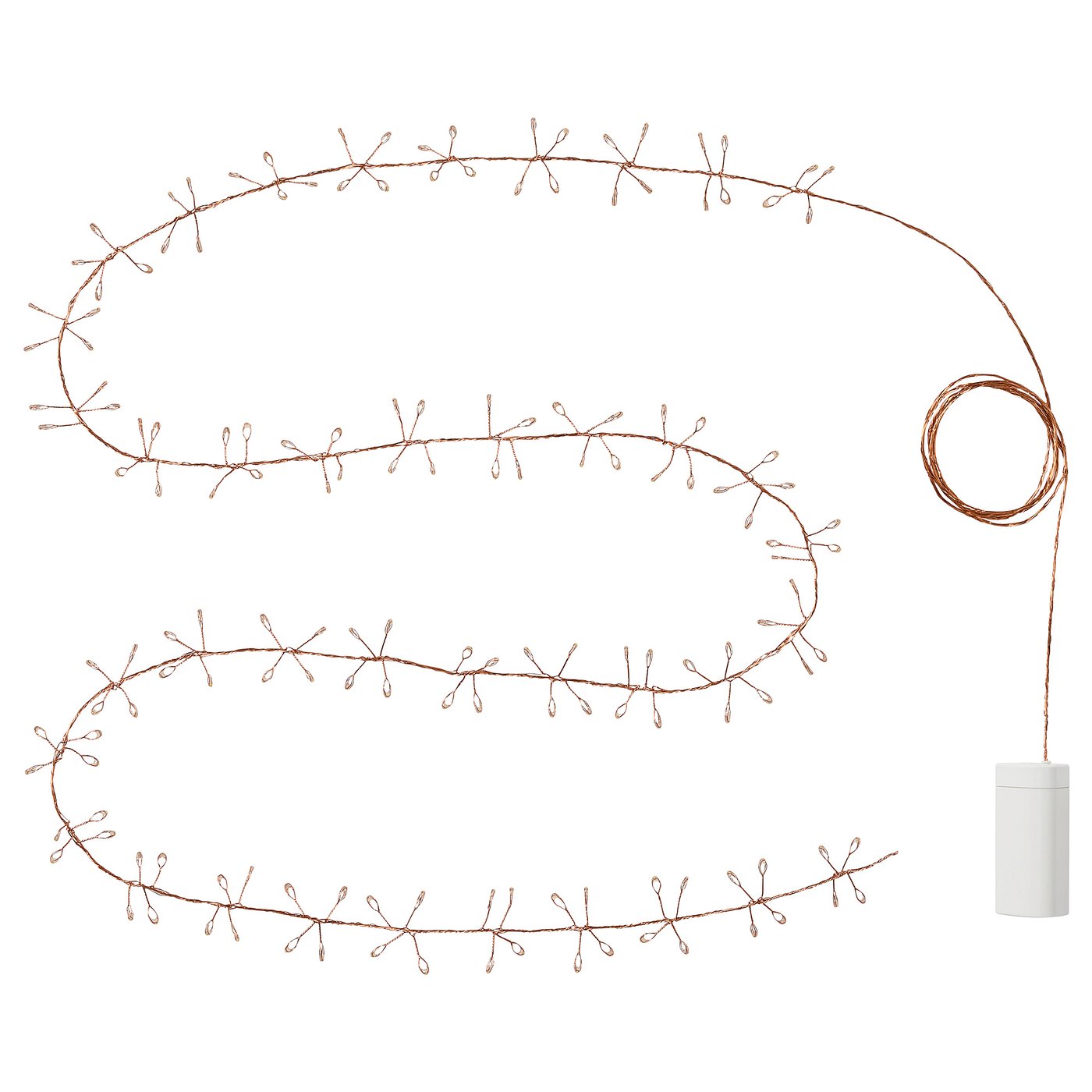 IKEA STRÅLA LED ljusslinga med 160 ljus, batteridriven mini/kopparfärgad