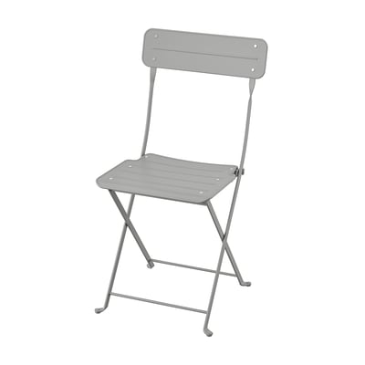 SUNDSÖ stol, grå, metall, hopfällbar, utomhus, enkel design.