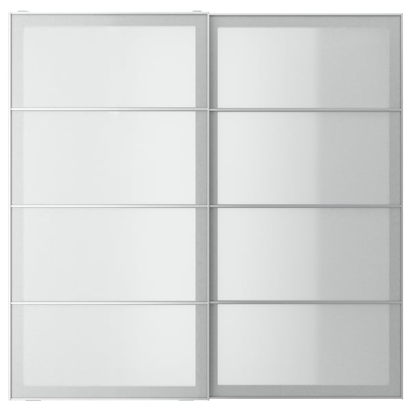 SVARTISDAL Skjutdörrpar - vit papperseffekt 200x201 cm
