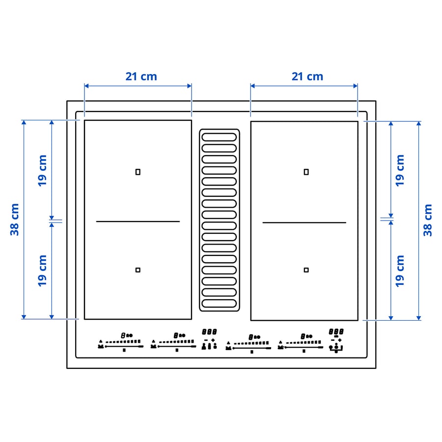 TÄCKNAN induktionshäll/integrerad köksfläkt, IKEA 500 svart, 60 cm - IKEA
