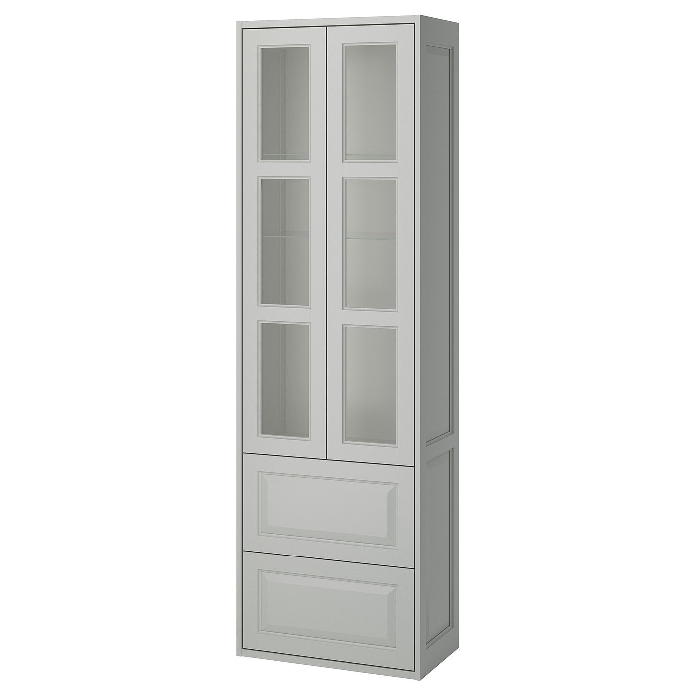 IKEA TÄNNFORSEN högskåp med dörrar/lådor, ljusgrå, 60x35x195 cm