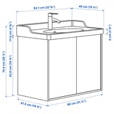 Illustration med mått för produkten: TÄNNFORSEN.