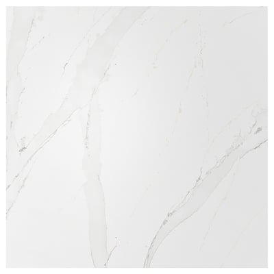 TÄRNHULT Måttbeställd väggplatta, vit/gråbeige marmormönstrad/glaskomposit, 1 m²x1.2 cm