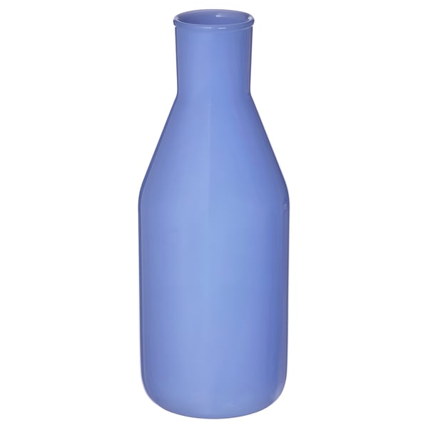 Blå glaskaraff, elegant design, enkel och modern form. Perfekt för drinkar och dekoration.