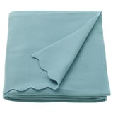 Ljusblå fleecepläd, mjuk & återvunnen polyester, snyggt vikt, uddkant.