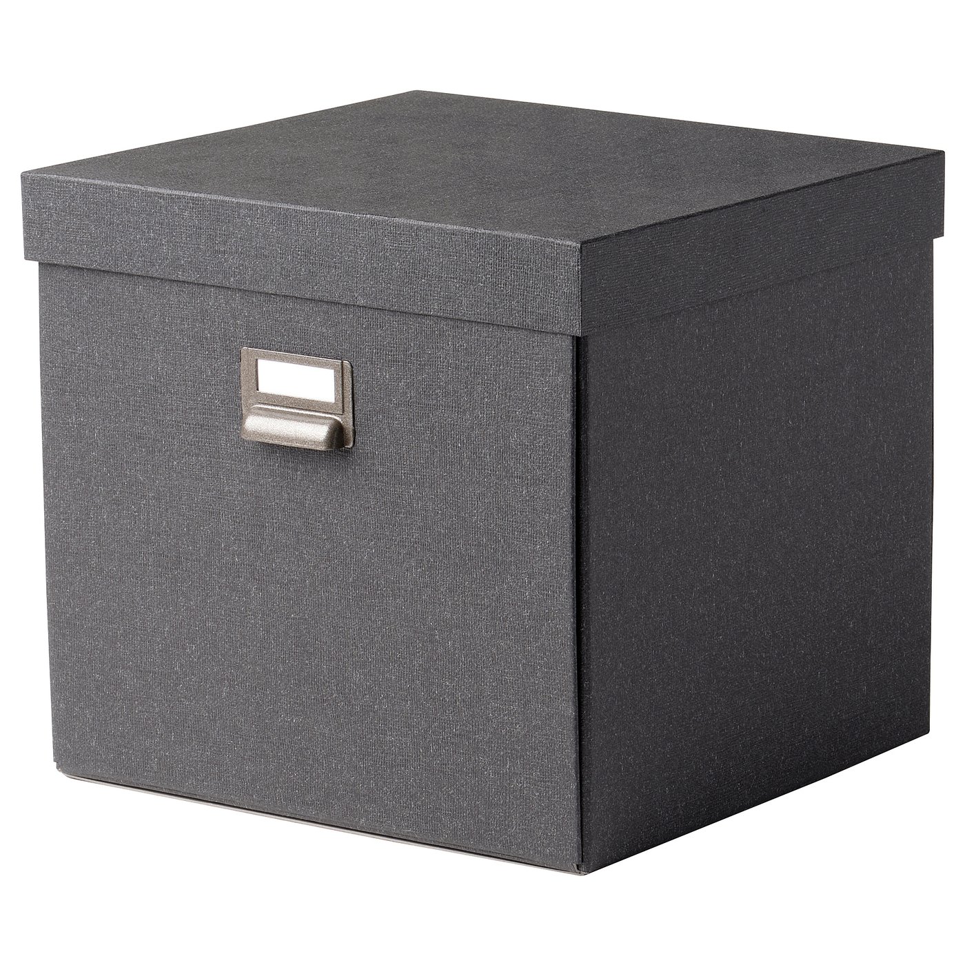 IKEA TJOG förvaringslåda med lock, mörkgrå, 32x31x30 cm