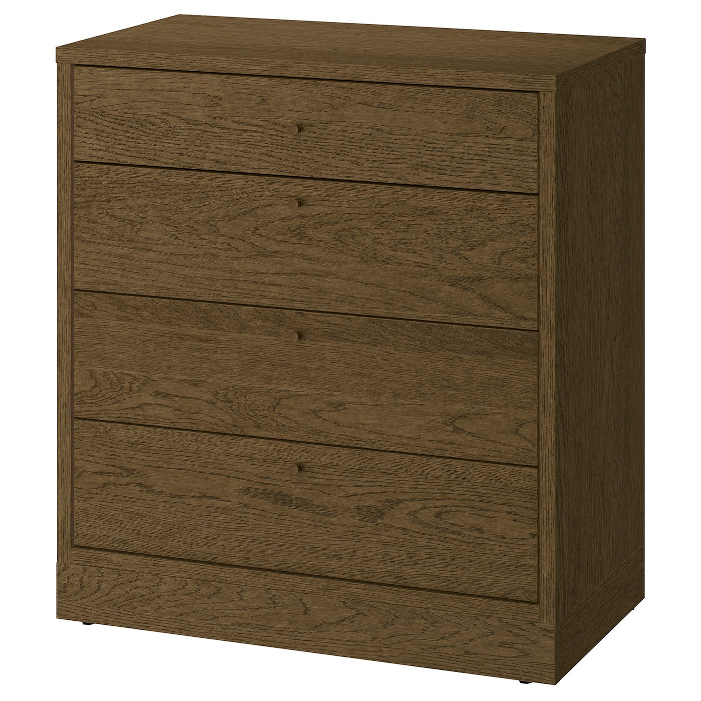 IKEA TONSTAD byrå med 4 lådor, brun betsad ekfaner, 82x47x90 cm