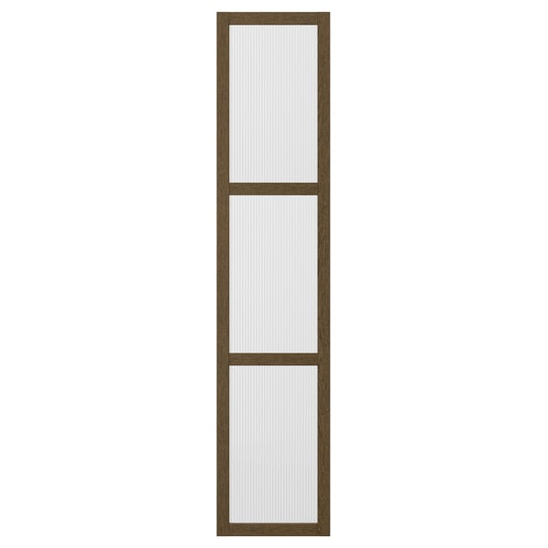 TONSTAD Dörr med gångjärn - brun/betsad ekfaner glas 50x229 cm