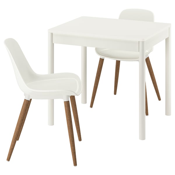 TONSTAD / GRÖNSTA Bord och 2 stolar - off-white/vit 80/120x70 cm
