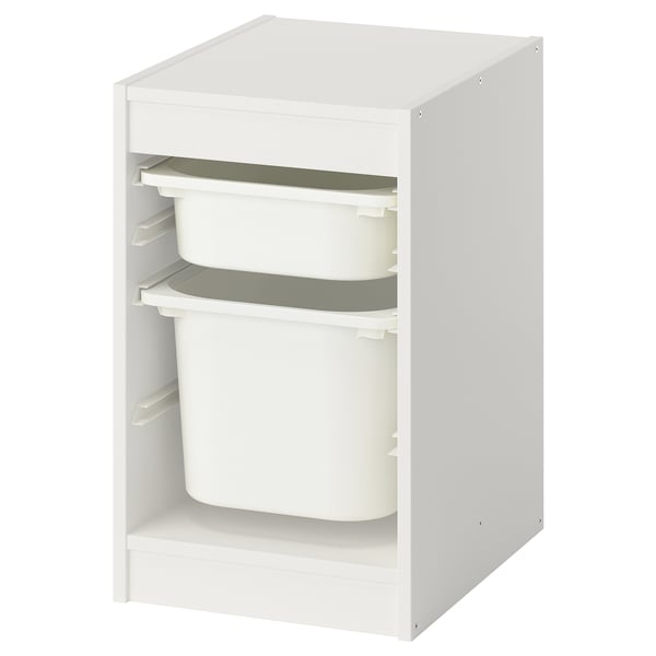 TROFAST Förvaringskombination med backar - vit/vit 34x44x56 cm