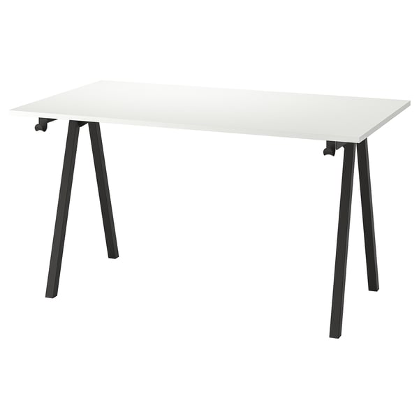 TROTTEN Skrivbord - vit/antracit 140x80 cm