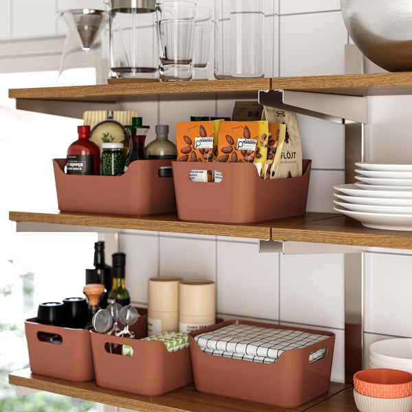 UPPDATERA Låda, rödbrun, 24x17 cm