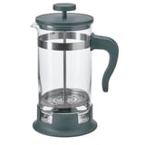 UPPHETTA grön fransk press: elegant glaskropp, filter i rostfritt stål, ergonomiskt handtag, slitstarkt plastlock och bas.