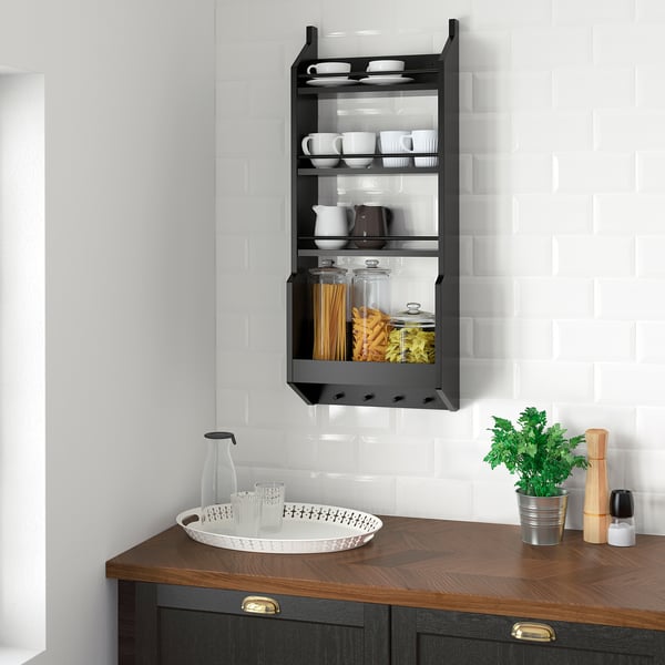 VADHOLMA Vägghylla, svart IKEA