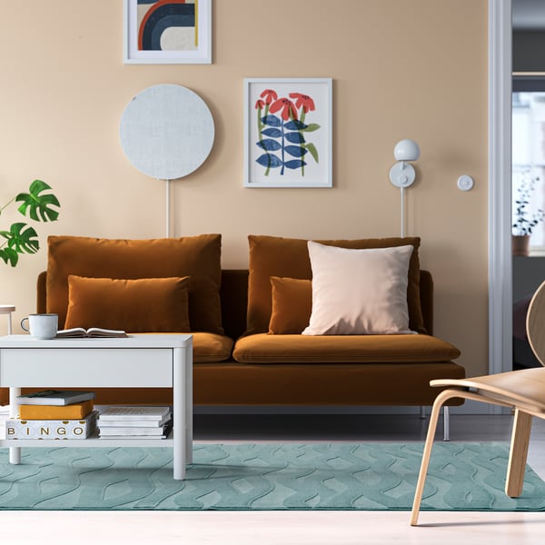 VÄXELFEL Matta, kort lugg, blå, 160x230 cm