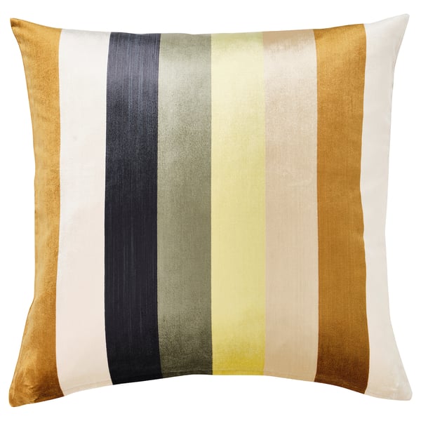 VATTENVÄN Kuddfodral - beige/randig 50x50 cm