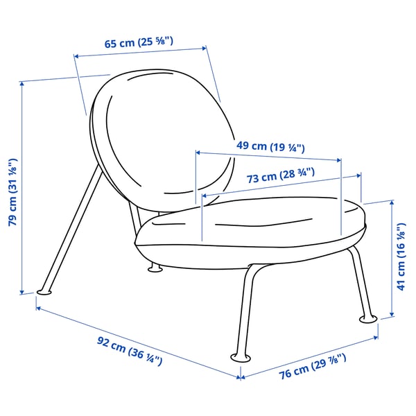 Illustration med mått för produkten: VEINGE.