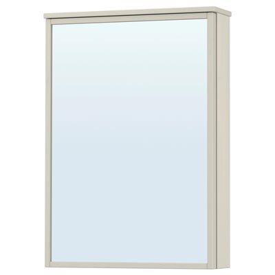 VIDVESSEL Spegelskåp med dörr, ljust gråbeige laserad, 51x15x71 cm