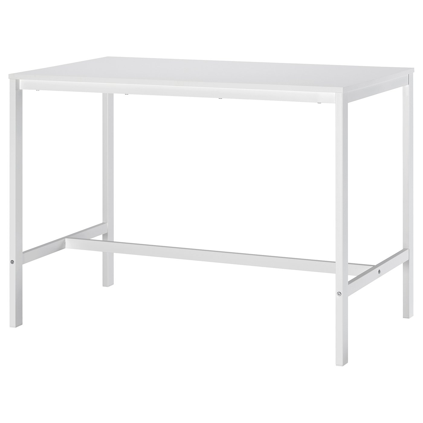 IKEA VIHALS barbord, bänkhöjd vit/vit, 125x74x92 cm