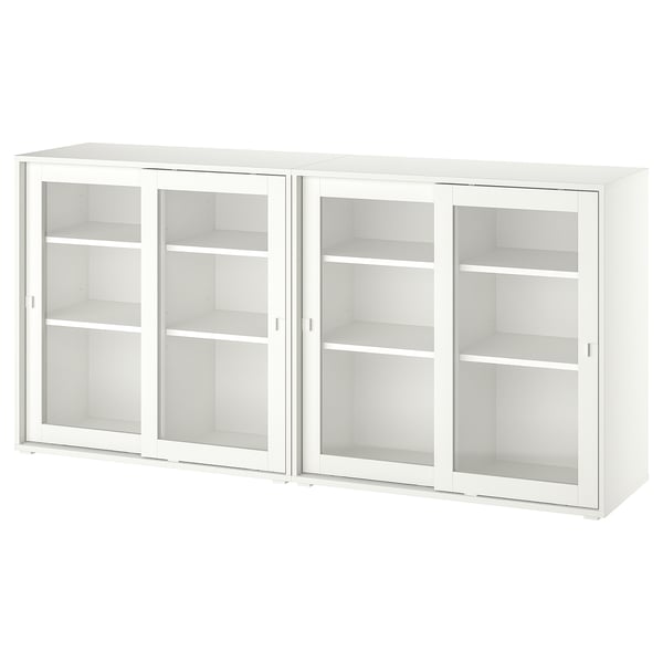 VIHALS Förvaringskombination med glasdörr - vit/klarglas 190x37x90 cm