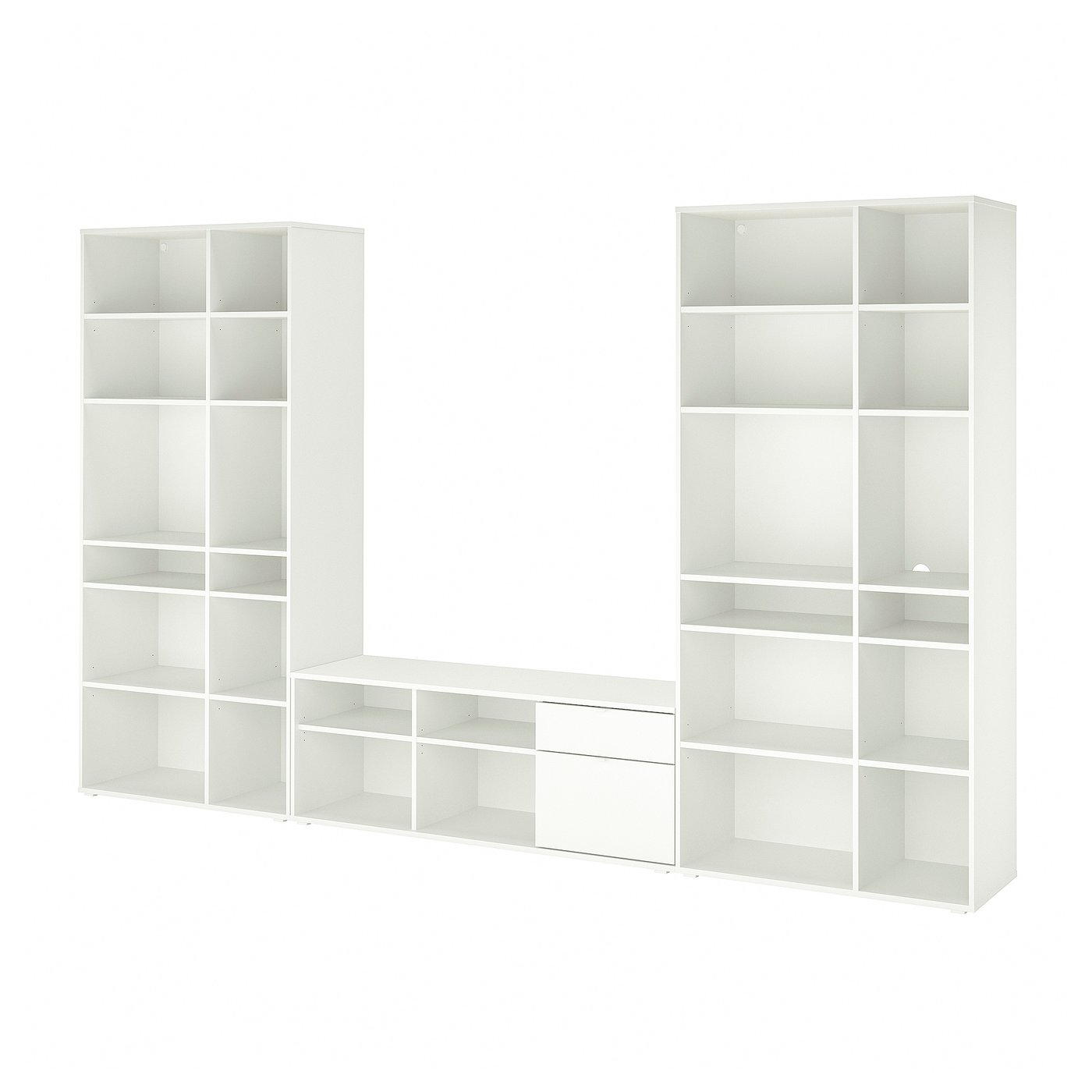 IKEA VIHALS tv-/förvaringskombination, vit, 337x37x200 cm