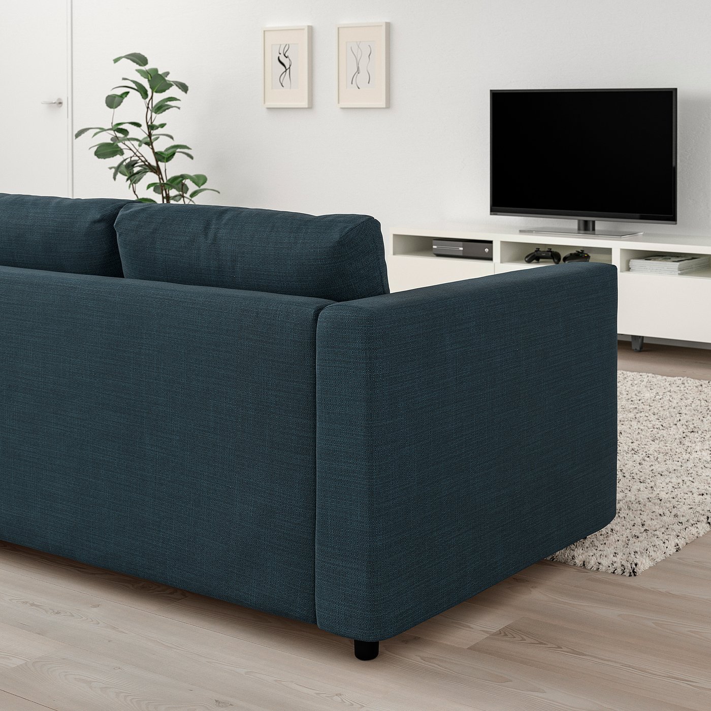 IKEA VIMLE 3-sitssoffa, hillared mörkblå