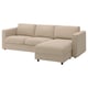 VIMLE 3-sitssoffa, med schäslong/Kelinge beige