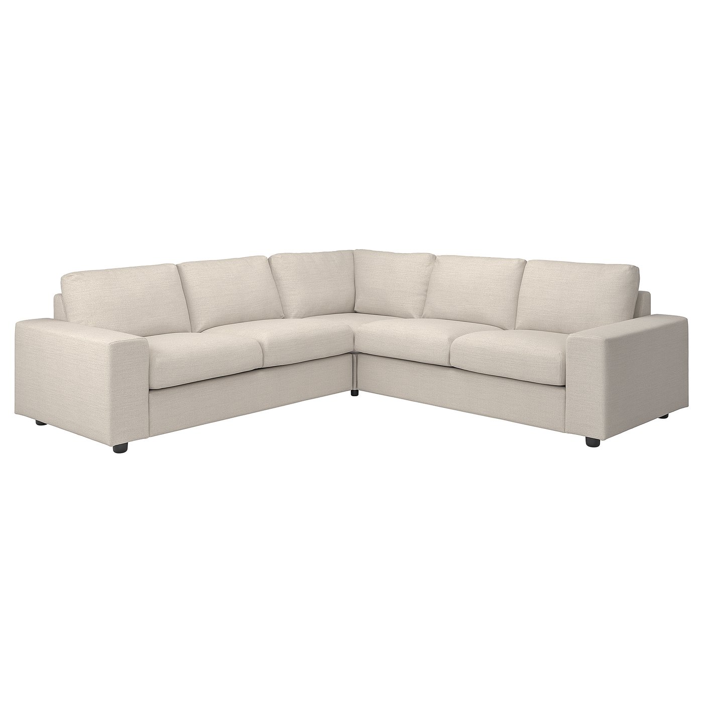 IKEA VIMLE klädsel till hörnsoffa, 4-sits, med breda armstöd/gunnared beige