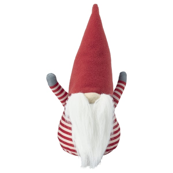 VINTERFINT Dekoration, jultomte/randig röd, 16 cm