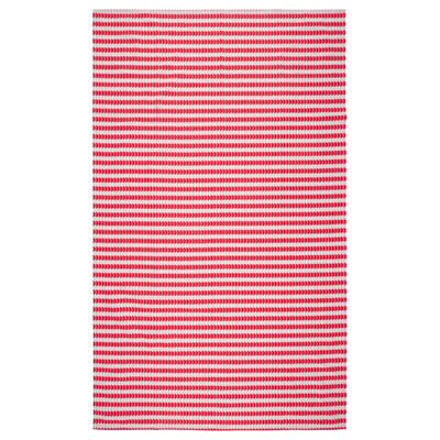 VINTERFINT Duk, randig vit/röd, 145x240 cm