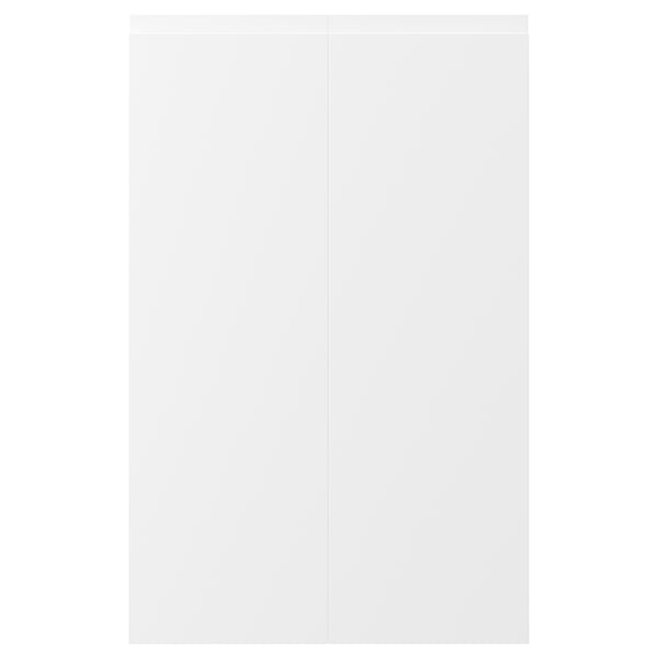 VOXTORP Dörr för bänkhörnskåp, 2 delar - vänsterhängd matt vit 25x80 cm