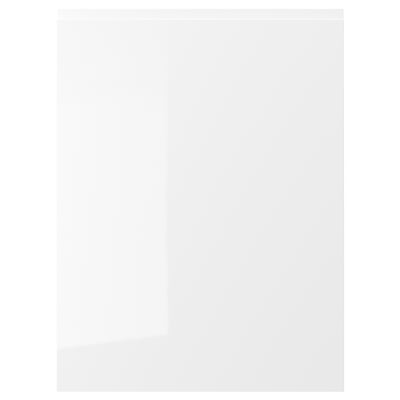 VOXTORP köksskåp: vit blank front, fyrkantig form, integrerade handtag. Modern design, lätt att rengöra, återvunnet innehåll.