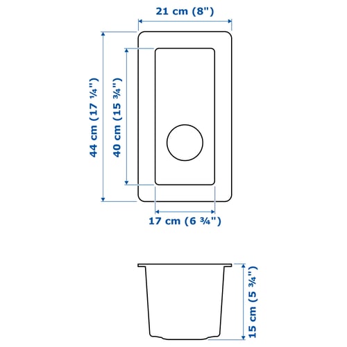 Illustration med mått för produkten: VRESJÖN.