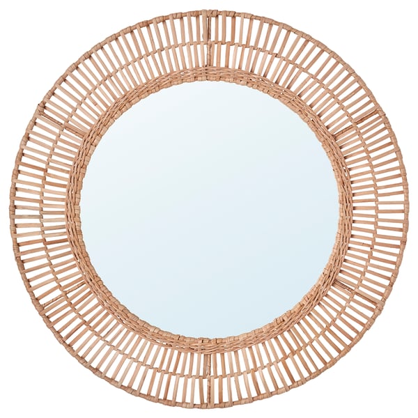 ÄNGLARP Mirror, rattan, 67 cm