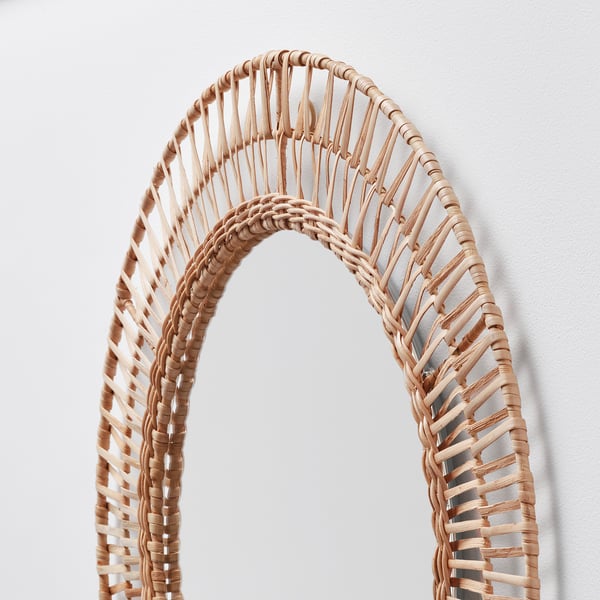 ÄNGLARP Mirror, rattan, 67 cm