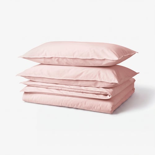 ÄNGSLILJA Duvet cover and 2 pillowcases, light pink, 200x200/50x80 cm