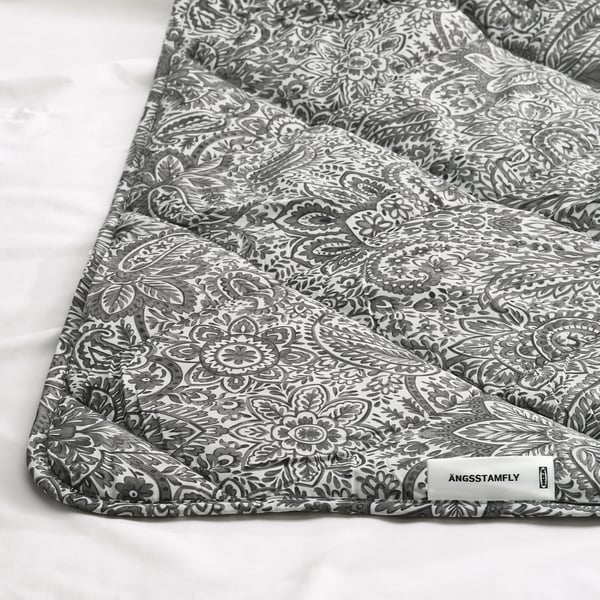 ÄNGSSTAMFLY Duvet, light warm, grey/white, 240x220 cm