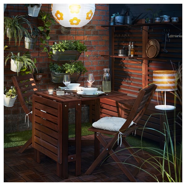 Applaro Gateleg Table Outdoor Brown Stained Brown Ikea